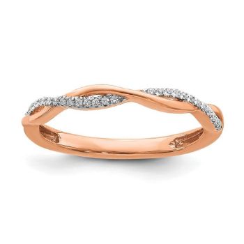 Picture of 14K Rose Solid Gold Diamond Stackable Ring