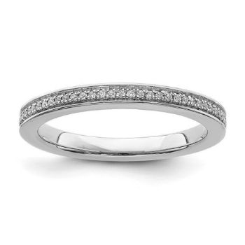 Picture of 14K White Solid Gold Diamond Stackable Ring