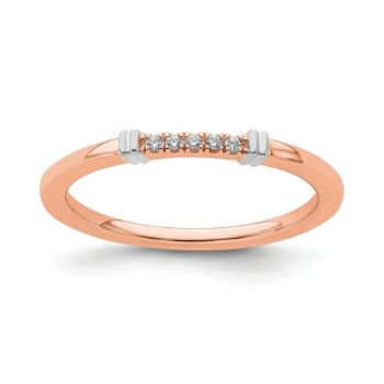 Picture of 14K Two-Tone Solid Gold Diamond Stackable Ring