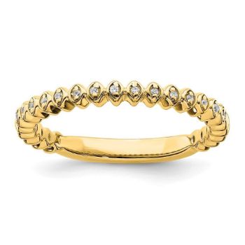 Picture of 14K Yellow Solid Gold Diamond Stackable Ring