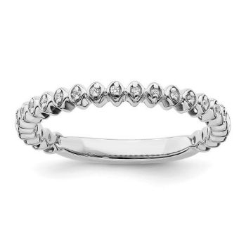 Picture of 14K White Solid Gold Diamond Stackable Ring