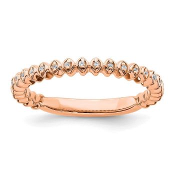 Picture of 14K Rose Solid Gold Diamond Stackable Ring