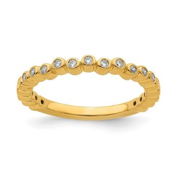 Picture of 14K Yellow Solid Gold Diamond Stackable Ring