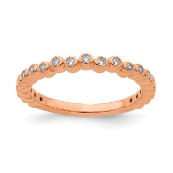 Picture of 14K Rose Solid Gold Diamond Stackable Ring