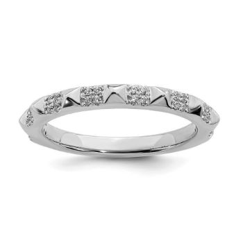 Picture of 14K White Solid Gold Diamond Stackable Ring