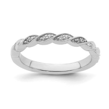 Picture of 14K White Solid Gold Diamond Stackable Ring