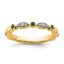 Picture of 14K Yellow Solid Gold Created Emerald and Diamonds Stackable Ring