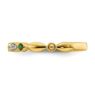 Picture of 14K Yellow Solid Gold Created Emerald and Diamonds Stackable Ring