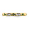 Picture of 14K Yellow Solid Gold Created Emerald and Diamonds Stackable Ring