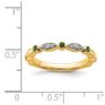 Picture of 14K Yellow Solid Gold Created Emerald and Diamonds Stackable Ring