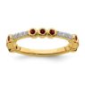 Picture of 14K Yellow Solid Gold Garnet and Diamond Stackable Ring