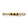 Picture of 14K Yellow Solid Gold Garnet and Diamond Stackable Ring