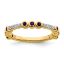 Picture of 14K Yellow Solid Gold Amethyst and Diamond Stackable Ring