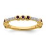 Picture of 14K Yellow Solid Gold Amethyst and Diamond Stackable Ring