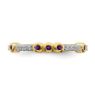 Picture of 14K Yellow Solid Gold Amethyst and Diamond Stackable Ring