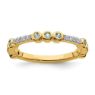 Picture of 14K Yellow Solid Gold Aquamarine and Diamond Stackable Ring