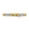 Picture of 14K Yellow Solid Gold Aquamarine and Diamond Stackable Ring