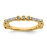Picture of 14K Yellow Solid Gold White Topaz and Diamond Stackable Ring