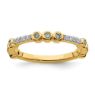 Picture of 14K Yellow Solid Gold White Topaz and Diamond Stackable Ring