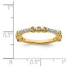 Picture of 14K Yellow Solid Gold White Topaz and Diamond Stackable Ring