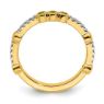 Picture of 14K Yellow Solid Gold Created Emerald and Diamond Stackable Ring