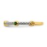 Picture of 14K Yellow Solid Gold Created Emerald and Diamond Stackable Ring