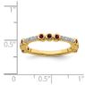 Picture of 14K Yellow Solid Gold Created Ruby and Diamond Stackable Ring