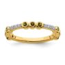 Picture of 14K Yellow Solid Gold Peridot and Diamond Stackable Ring