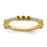 Picture of 14K Yellow Solid Gold Peridot and Diamond Stackable Ring