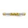 Picture of 14K Yellow Solid Gold Peridot and Diamond Stackable Ring