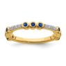 Picture of 14K Yellow Solid Gold Created Sapphire and Diamond Stackable Ring