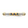 Picture of 14K Yellow Solid Gold Created Sapphire and Diamond Stackable Ring