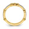 Picture of 14K Yellow Solid Gold Pink Tourmaline and Diamond Stackable Ring