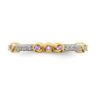 Picture of 14K Yellow Solid Gold Pink Tourmaline and Diamond Stackable Ring