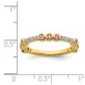 Picture of 14K Yellow Solid Gold Pink Tourmaline and Diamond Stackable Ring