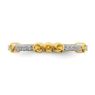 Picture of 14K Yellow Solid Gold Citrine and Diamond Stackable Ring