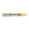 Picture of 14K Yellow Solid Gold Blue Topaz and Diamond Stackable Ring