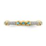 Picture of 14K Yellow Solid Gold Blue Topaz and Diamond Stackable Ring