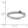 Picture of 14K White Solid Gold Amethyst and Diamond Stackable Ring