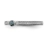 Picture of 14K White Solid Gold Aquamarine and Diamond Stackable Ring