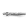 Picture of 14K White Solid Gold White Topaz and Diamond Stackable Ring