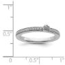 Picture of 14K White Solid Gold White Topaz and Diamond Stackable Ring