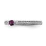 Picture of 14K White Solid Gold Rhodolite Garnet and Diamond Stackable Ring