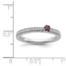 Picture of 14K White Solid Gold Rhodolite Garnet and Diamond Stackable Ring