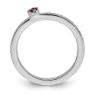 Picture of 14K White Solid Gold Created Ruby and Diamond Stackable Ring