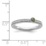 Picture of 14K White Solid Gold Peridot and Diamond Stackable Ring