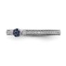 Picture of 14K White Solid Gold Created Sapphire and Diamond Stackable Ring
