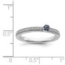 Picture of 14K White Solid Gold Created Sapphire and Diamond Stackable Ring