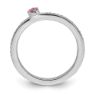 Picture of 14K White Solid Gold Pink Tourmaline and Diamond Stackable Ring