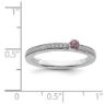 Picture of 14K White Solid Gold Pink Tourmaline and Diamond Stackable Ring